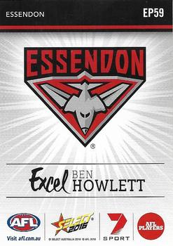 2016 Select Footy Stars - Excel #EP59 Ben Howlett Back